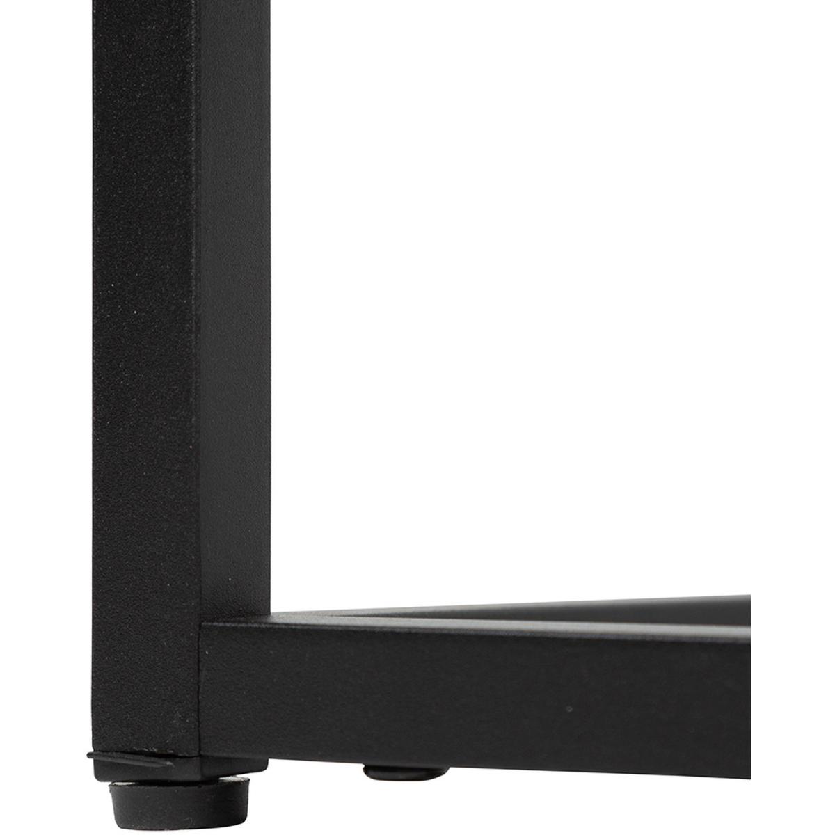 Metal Coffee Table with Wooden Top - Black – image 5