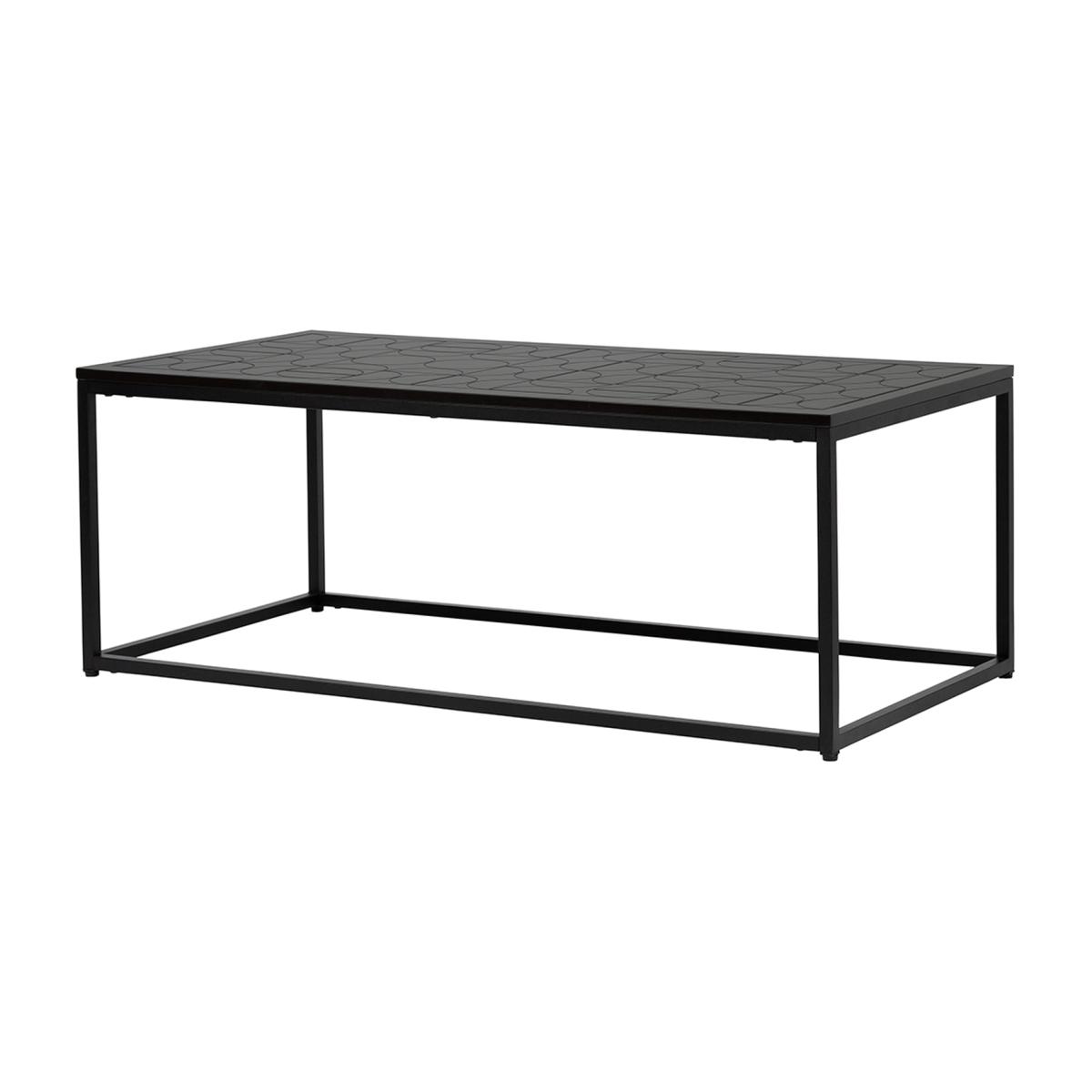 Metal Coffee Table with Wooden Top - Black – image 1