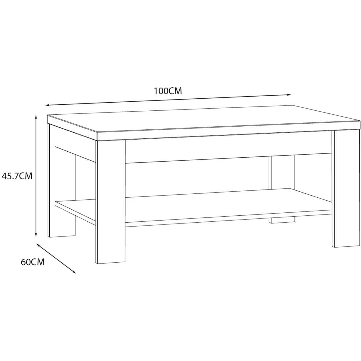 Bohol Coffee Table in Riviera Oak/White - Riviera Oak & White – image 5