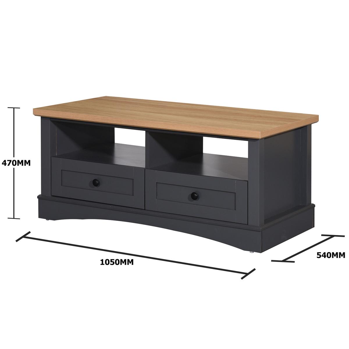 Carden Coffee Table With Two Drawers - Dark Grey – image 6