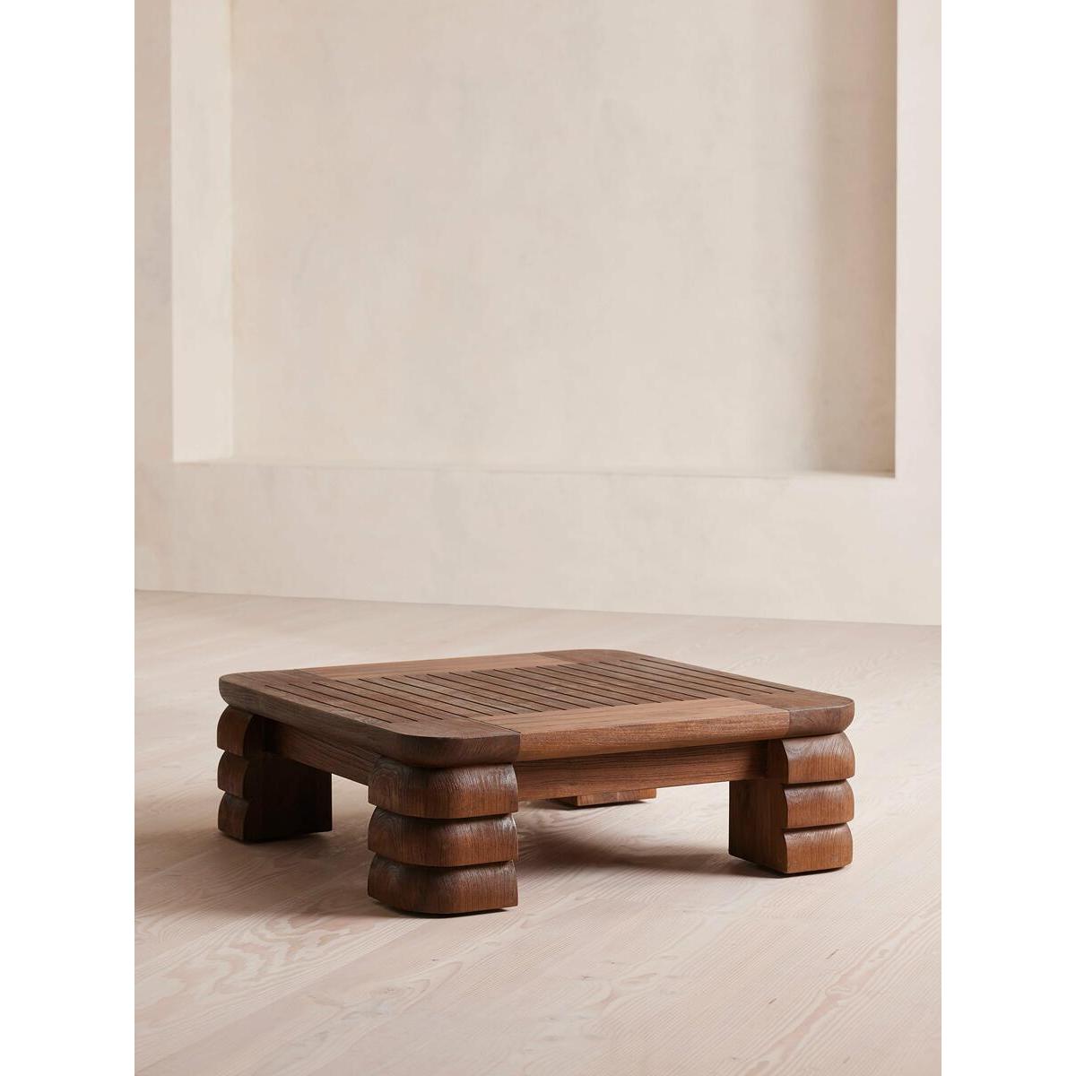 Lucca Coffee Table, Wirebrushed Stained Teak – image 2