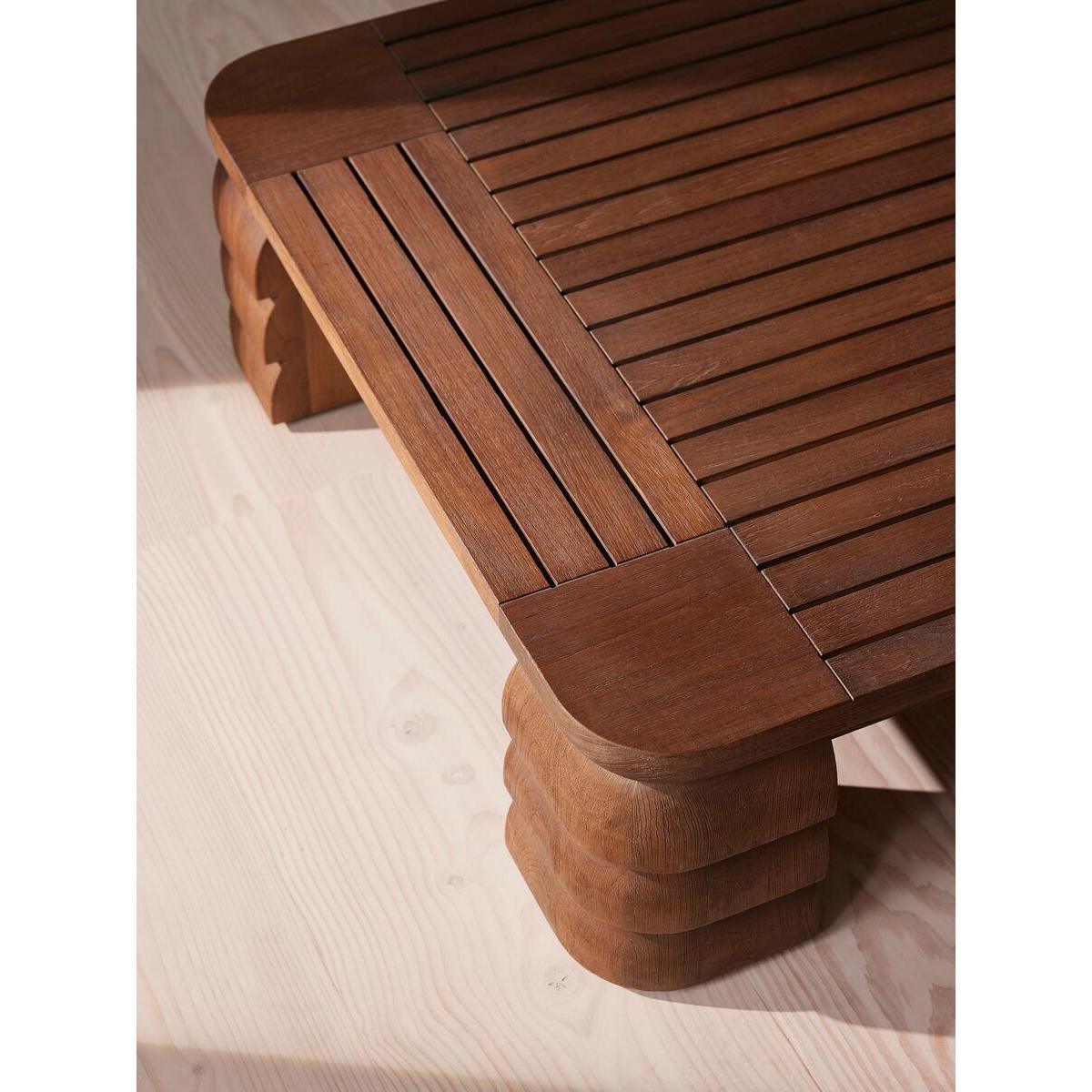 Lucca Coffee Table, Wirebrushed Stained Teak – image 3