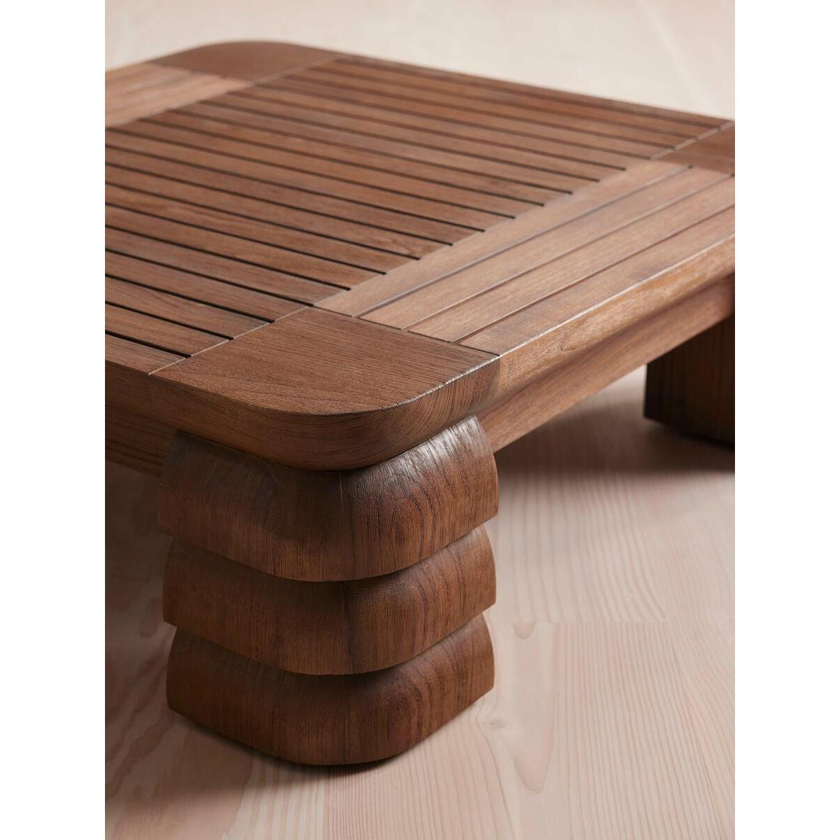 Lucca Coffee Table, Wirebrushed Stained Teak – image 4