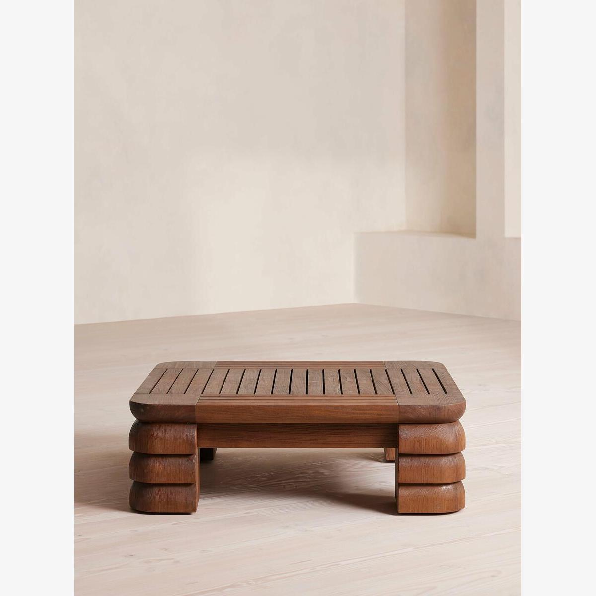 Lucca Coffee Table, Wirebrushed Stained Teak – image 1