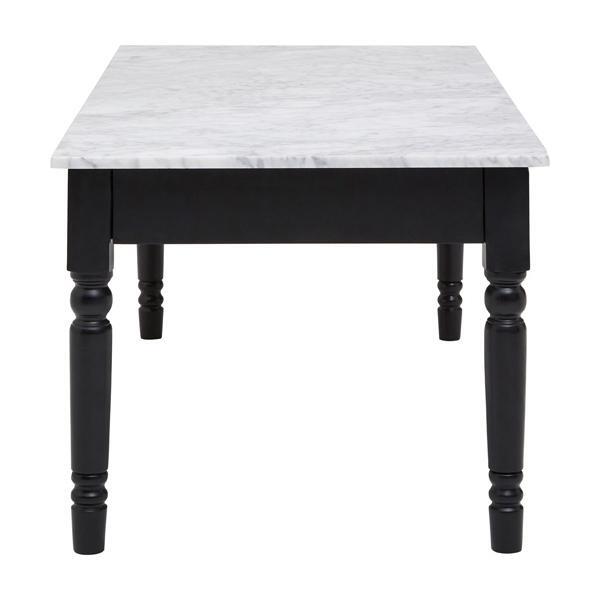 Teddy's Collection Hugo Marble Top Black Frame White Coffee Table – image 3