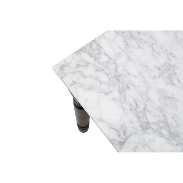 Teddy's Collection Hugo Marble Top Black Frame White Coffee Table – image 5