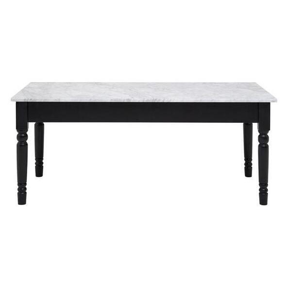 Teddy's Collection Hugo Marble Top Black Frame White Coffee Table – image 2