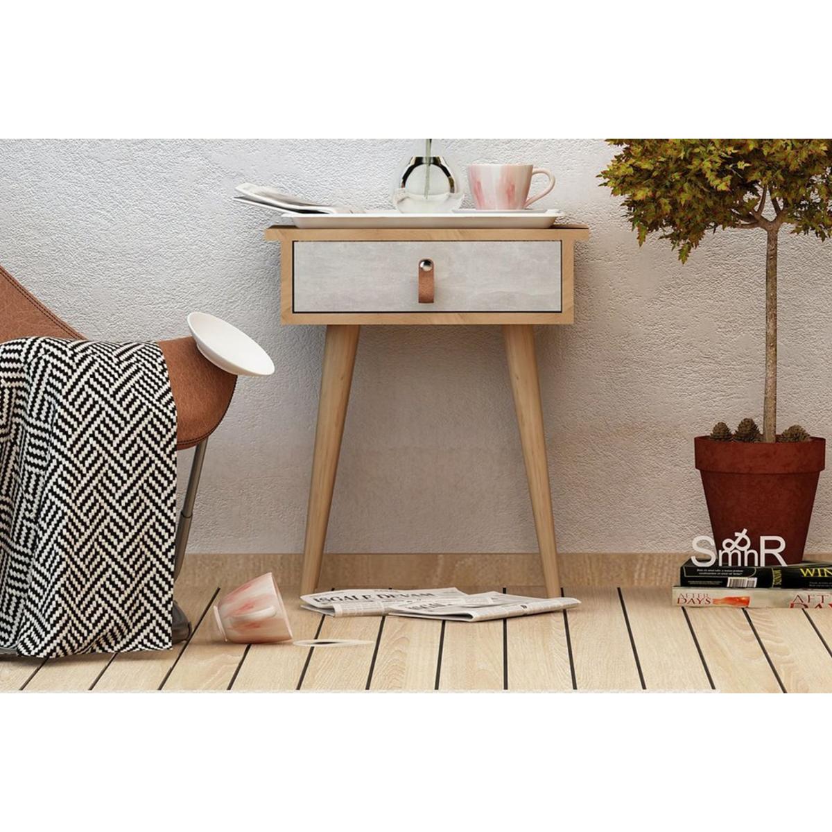 Es Mob Betong Plus Astava Coffee Table, Light Wood & White – image 2