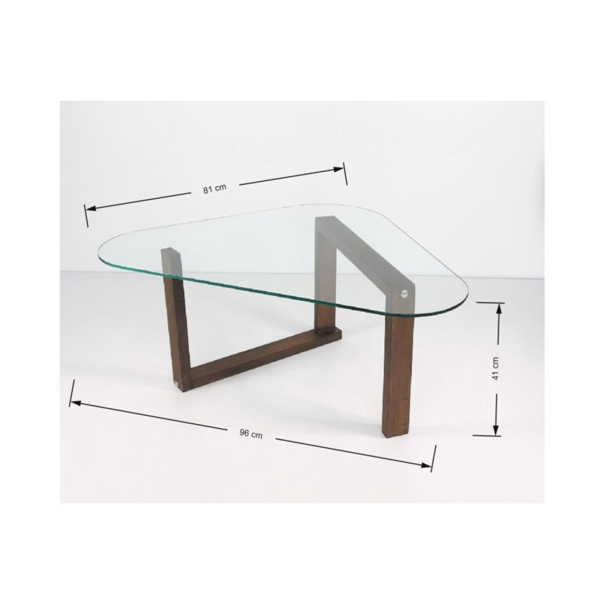 Glass Coffee Table, Dark Wood – image 4