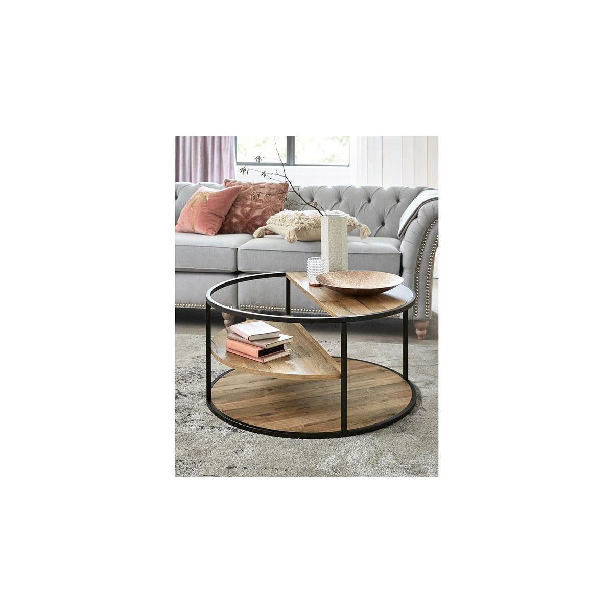 Trace Coffee Table, Dark Wood & Black – image 4