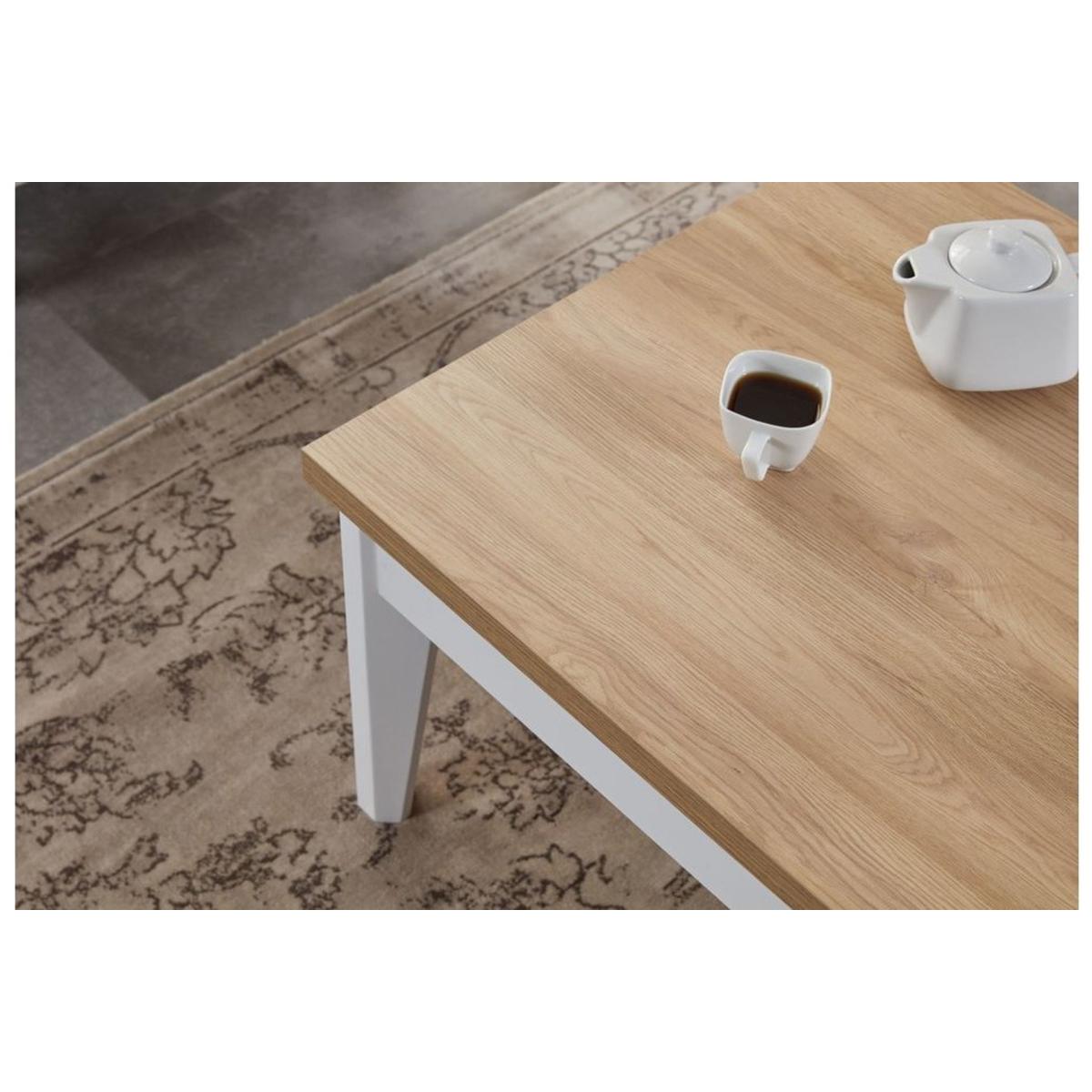 Lorin Coffee Table, Light Wood & White – image 2