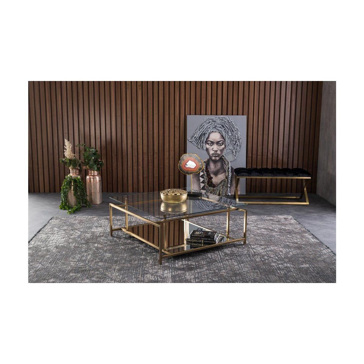Manhattan Transparent Glass Coffee Table – image 2