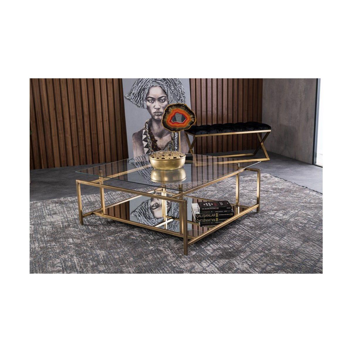 Manhattan Transparent Glass Coffee Table – image 6