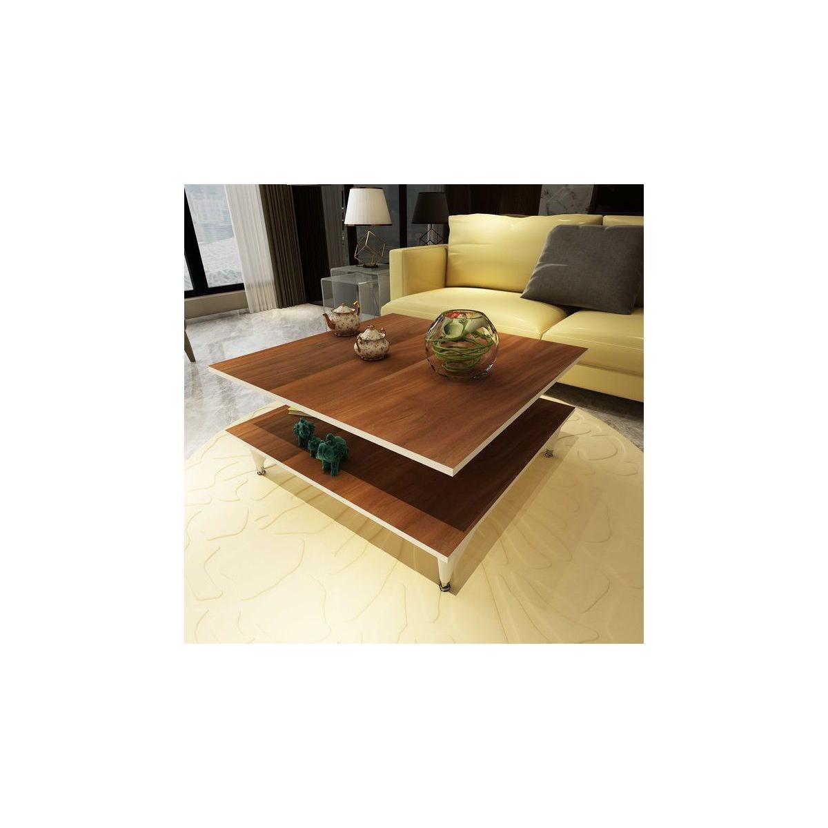 Inverno Zerda Coffee Table, Dark Wood & White – image 2