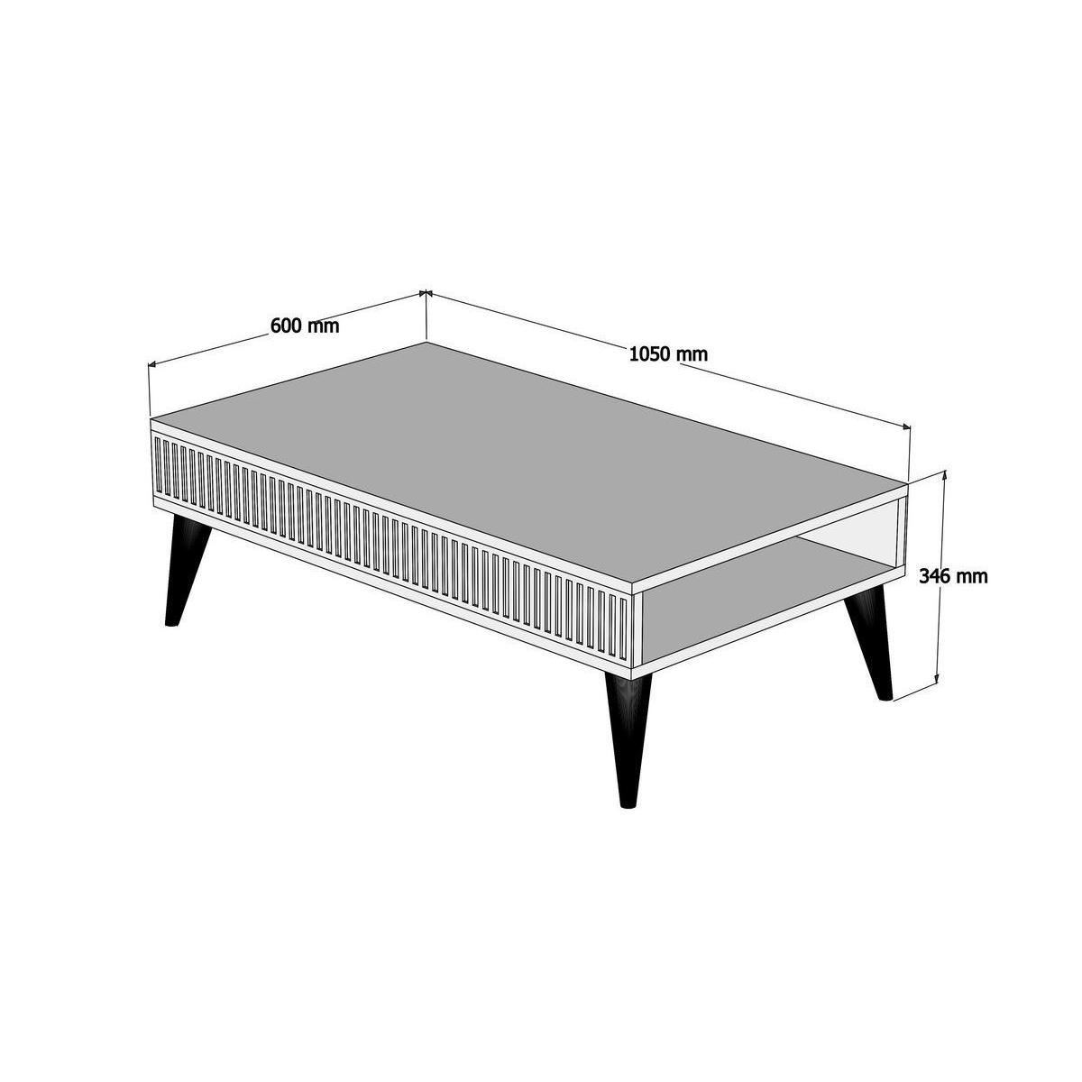 Milan Marble Design Coffee Table, White & Walnut – image 5