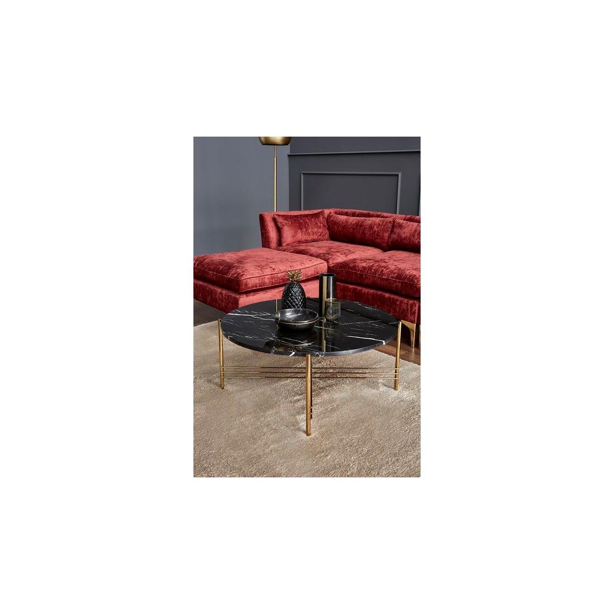 Ani Coffee Table, Black & Gold – image 2