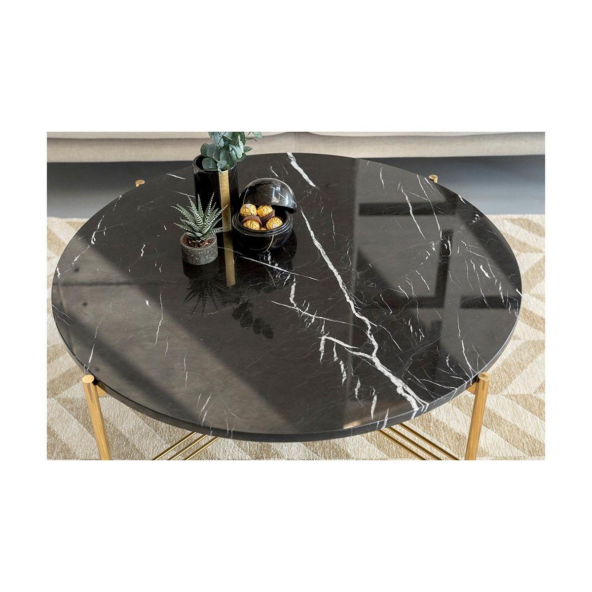 Ani Coffee Table, Black & Gold – image 3