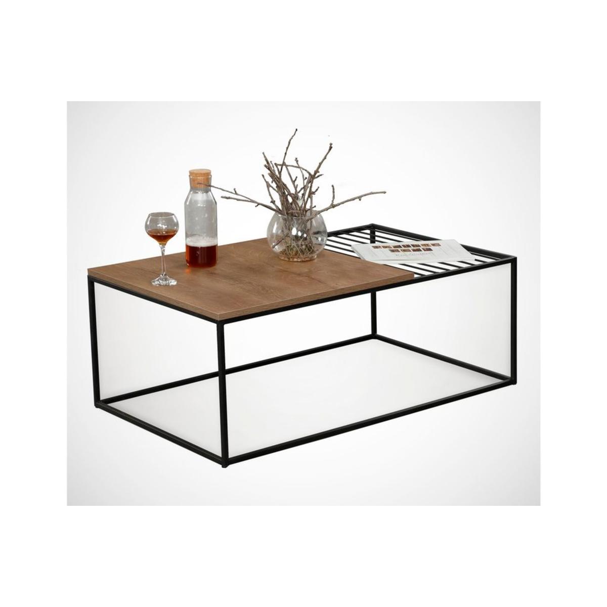 Zinus Coffee Table, Dark Wood & Black – image 2