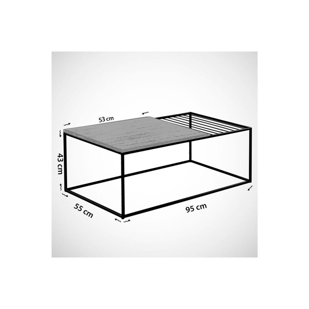 Zinus Coffee Table, Dark Wood & Black – image 6