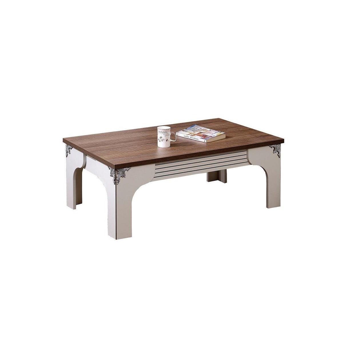 Gazelle Coffee Table, Dark Wood & White – image 2