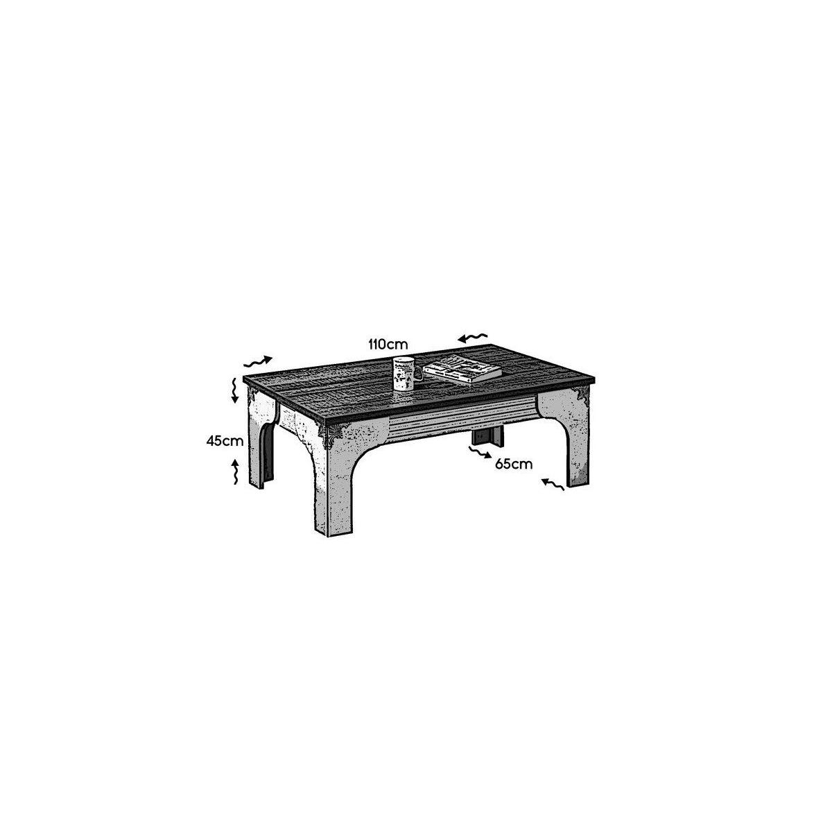 Gazelle Coffee Table, Dark Wood & White – image 3