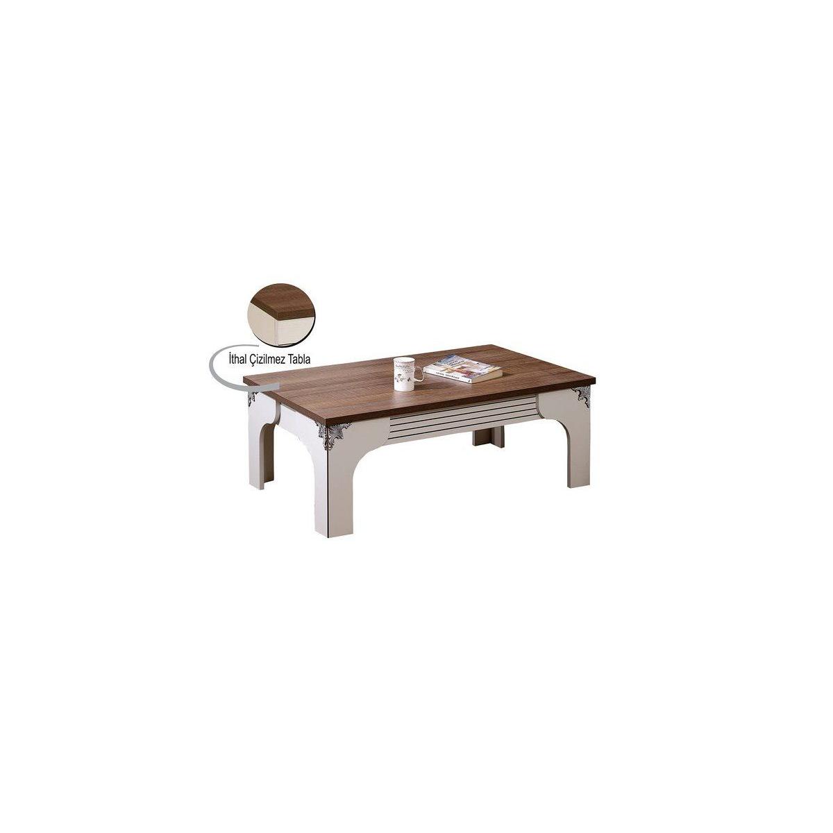 Gazelle Coffee Table, Dark Wood & White – image 4