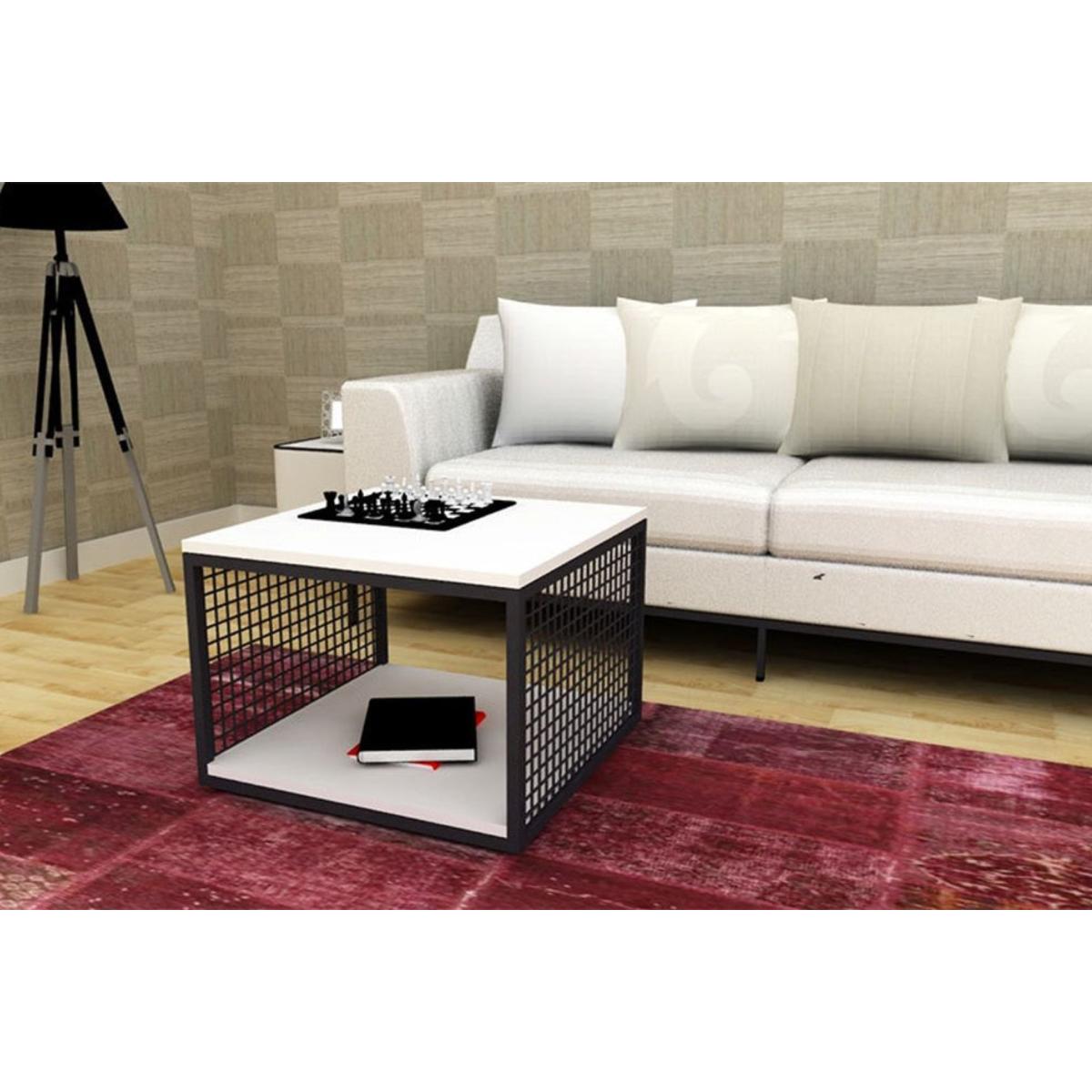 Cute Coffee Table, White & Black – image 3