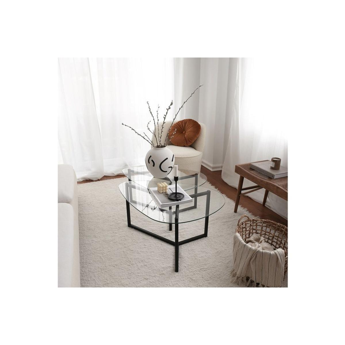 Neostill Bellisimo 2 Piece Coffee Table, Black – image 5