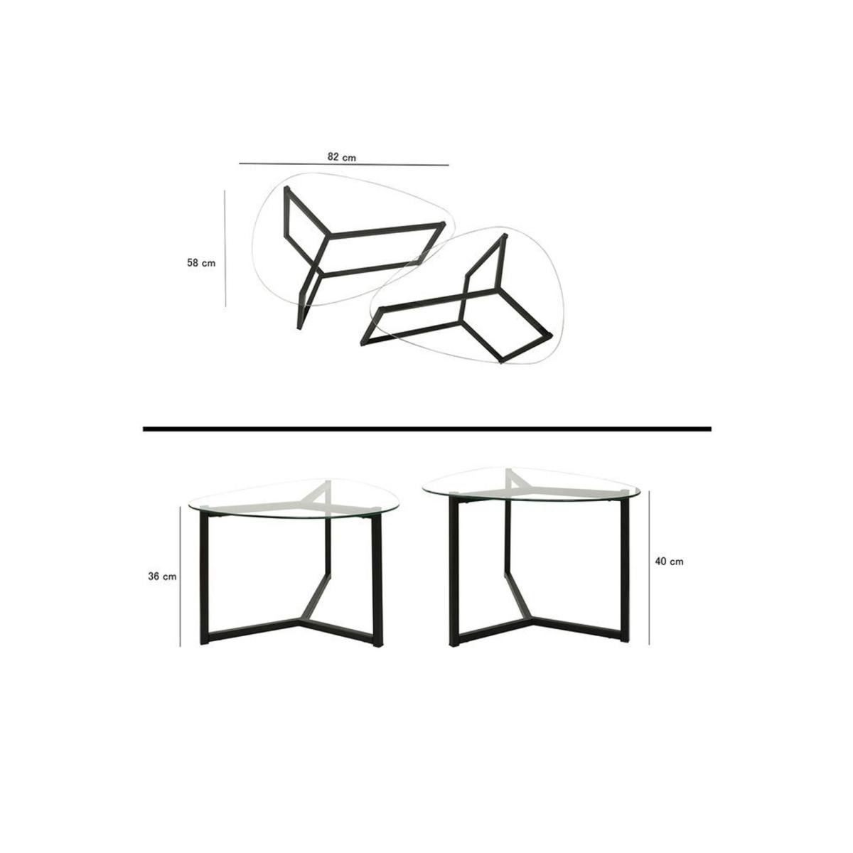 Neostill Bellisimo 2 Piece Coffee Table, Black – image 8