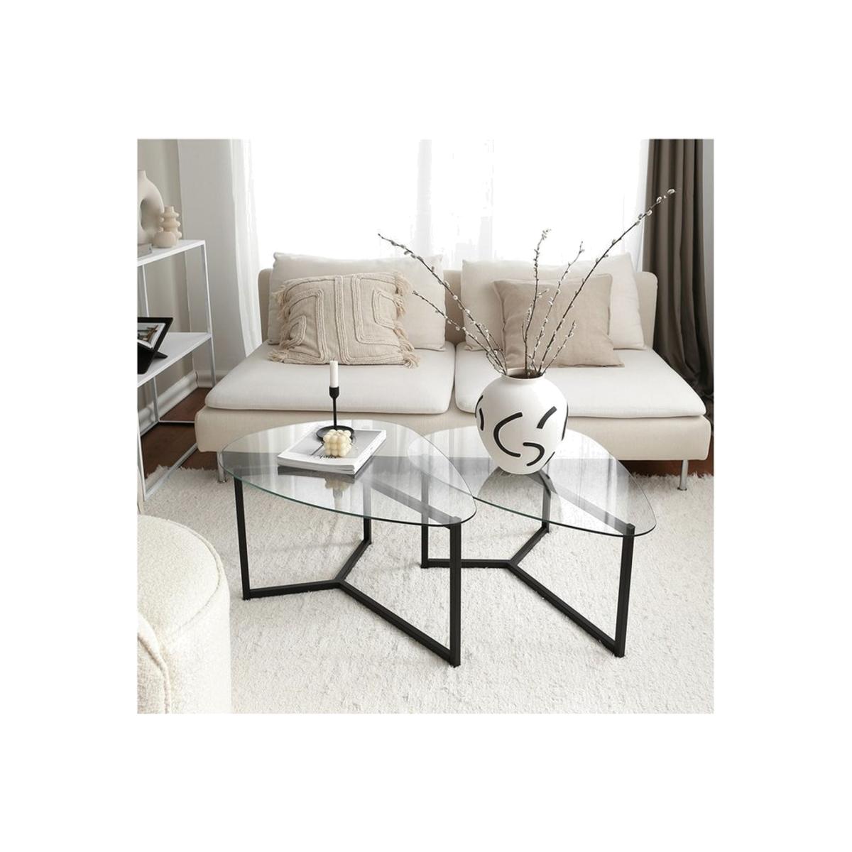 Neostill Bellisimo 2 Piece Coffee Table, Black – image 1