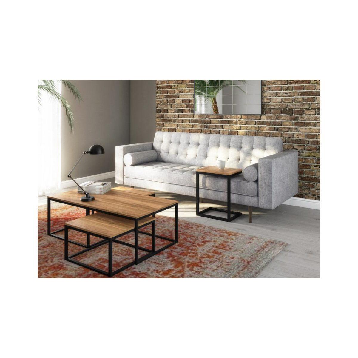 Dats 3 Piece Coffee Table, Black & Dark Wood – image 2