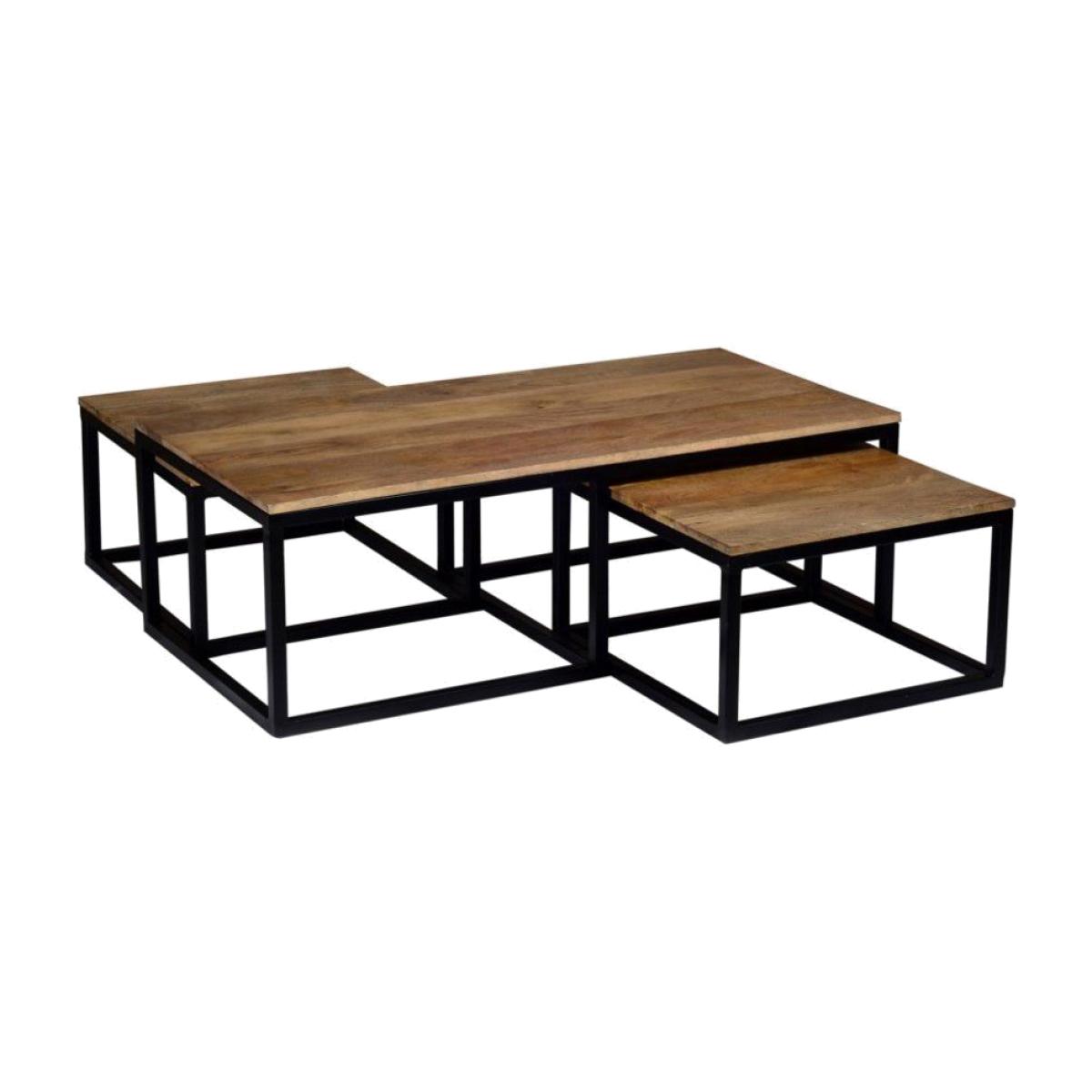 Dats 3 Piece Coffee Table, Black & Dark Wood – image 1