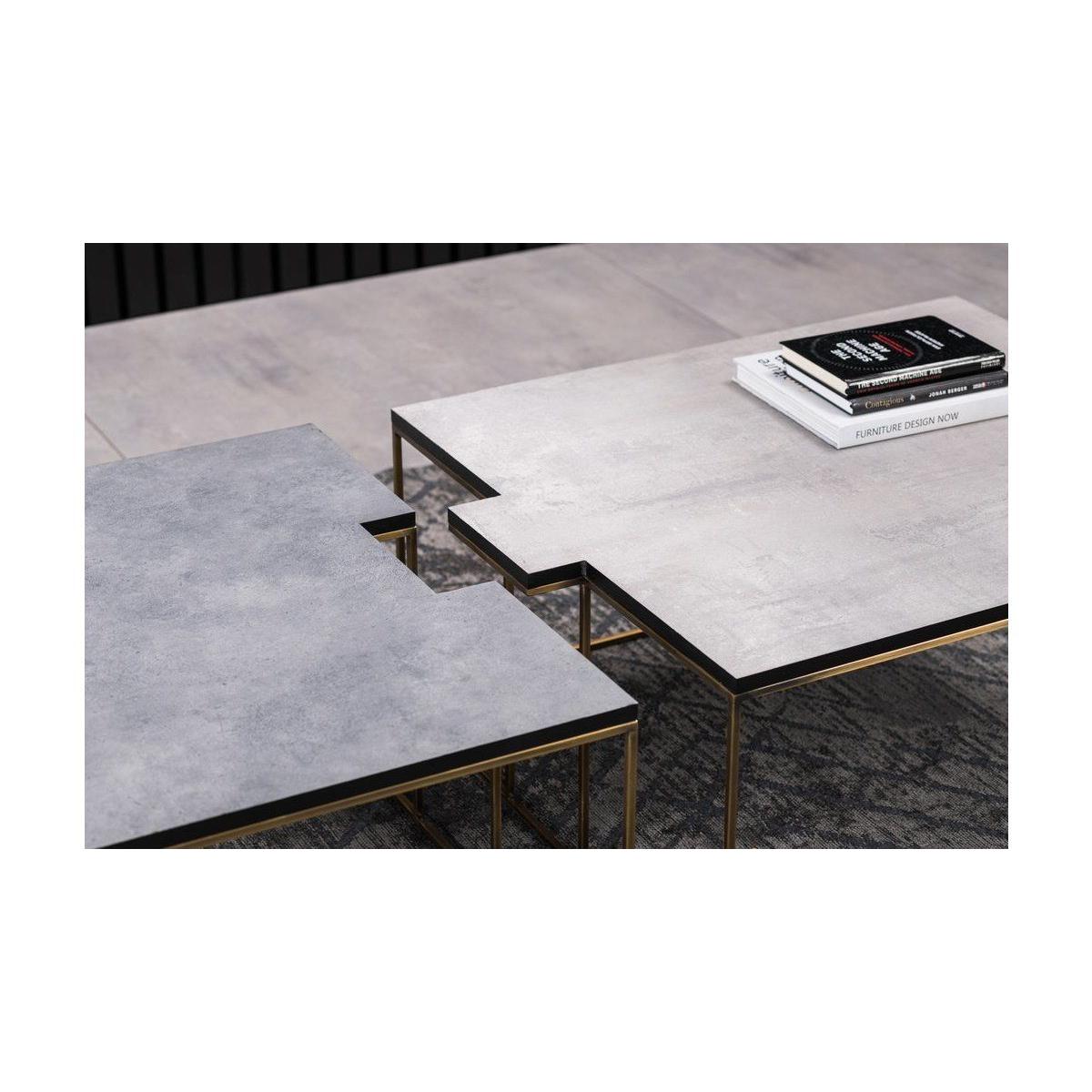 Corset Coffee Table, Grey & Gold – image 2