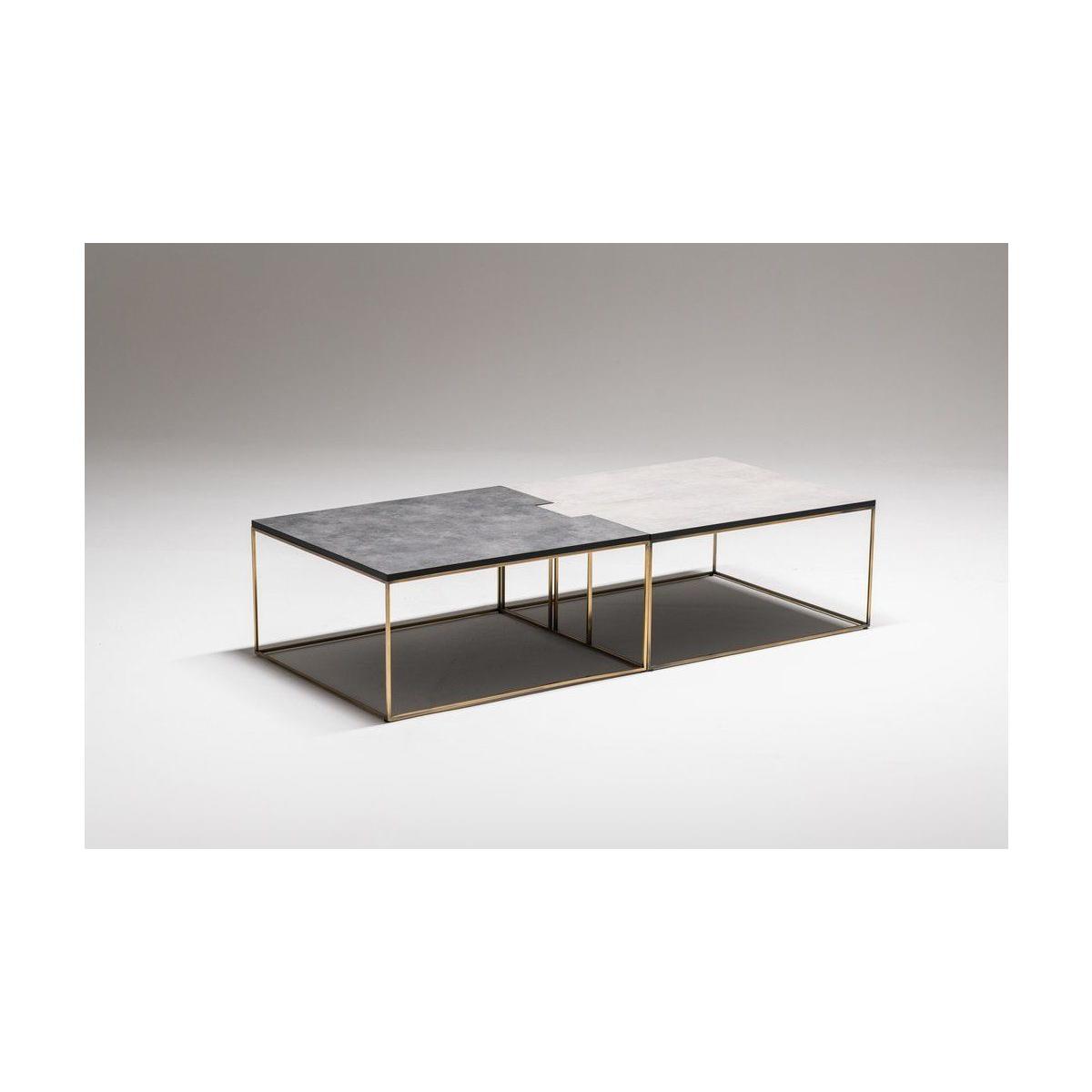 Corset Coffee Table, Grey & Gold – image 3