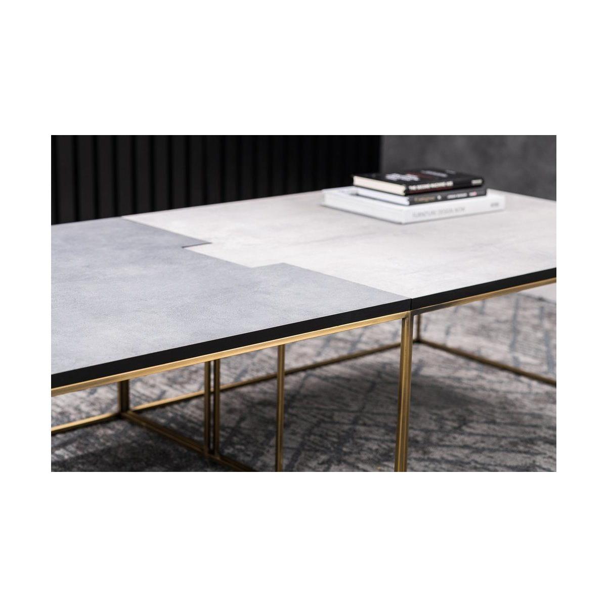 Corset Coffee Table, Grey & Gold – image 10