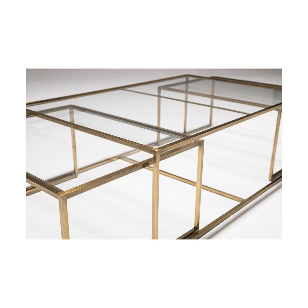 Sky Transparent Glass Coffee Table, Gold – image 12