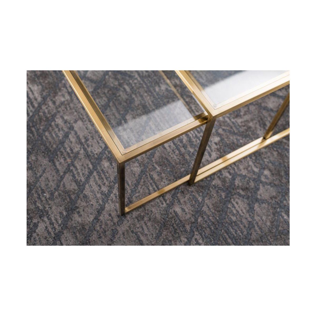 Sky Transparent Glass Coffee Table, Gold – image 13