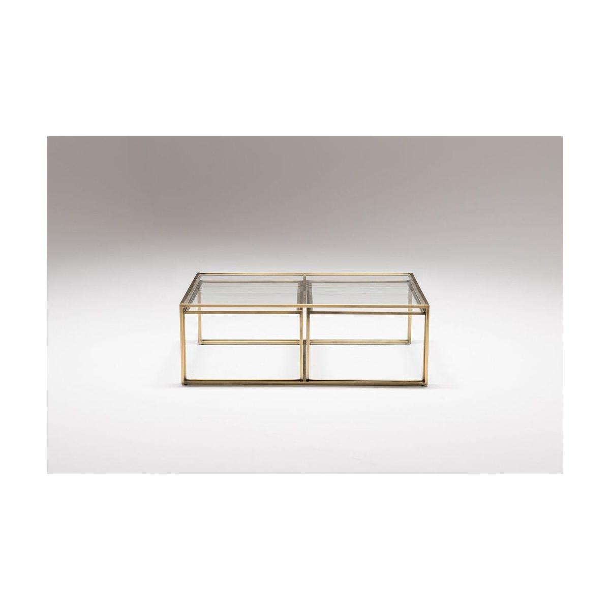 Sky Transparent Glass Coffee Table, Gold – image 7
