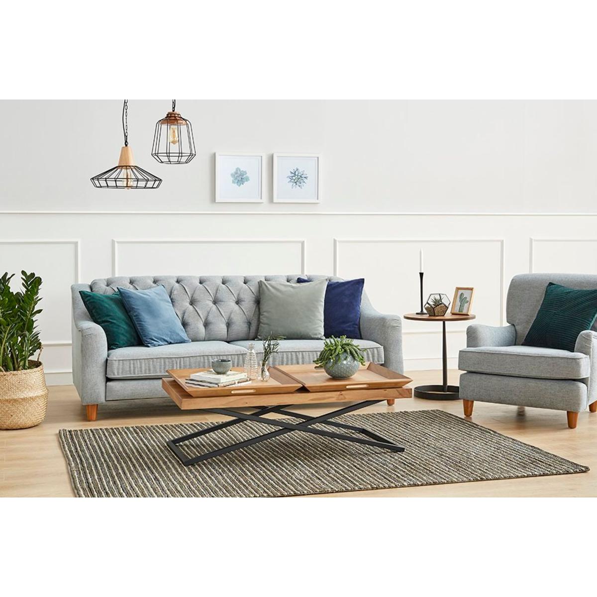 Towly Coffee Table with Trays, Light Wood – image 2