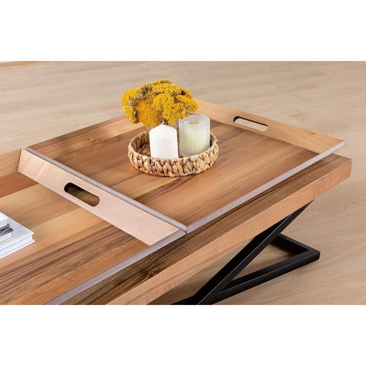 Towly Coffee Table with Trays, Light Wood – image 11