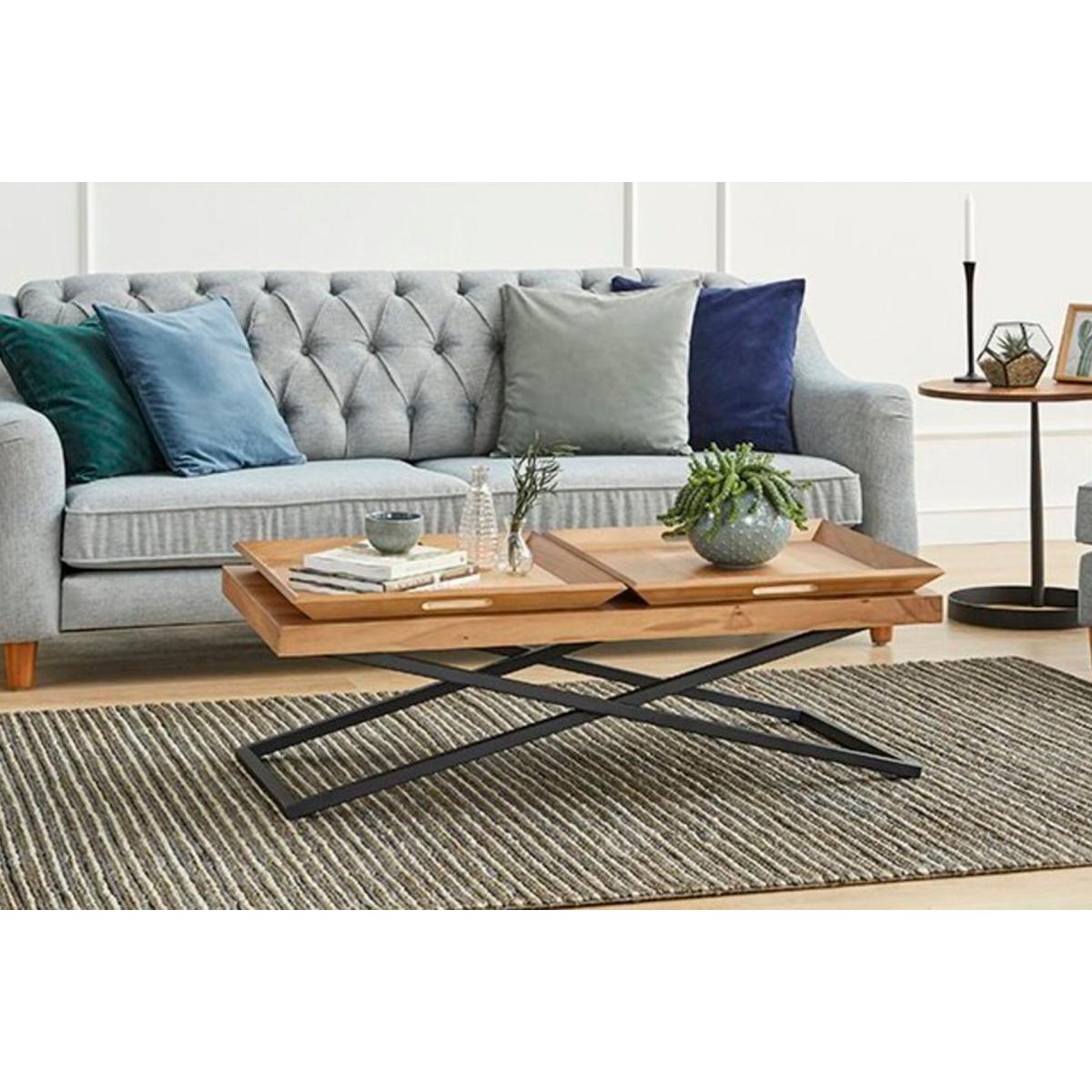 Towly Coffee Table with Trays, Light Wood – image 14