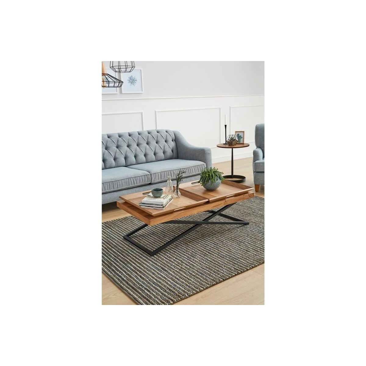 Towly Coffee Table with Trays, Light Wood – image 9