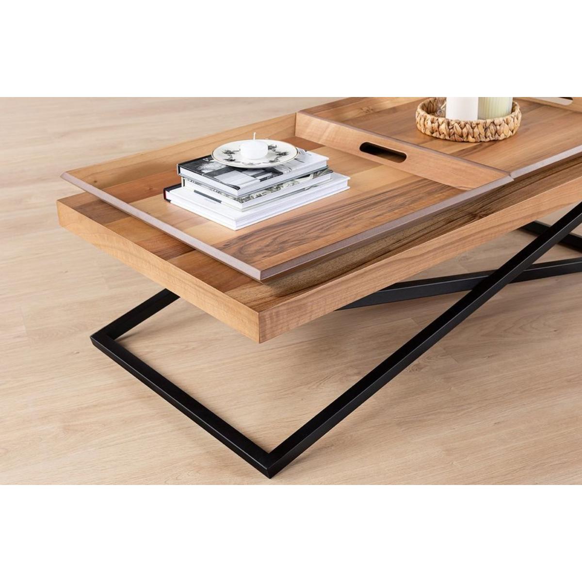 Towly Coffee Table with Trays, Light Wood – image 10