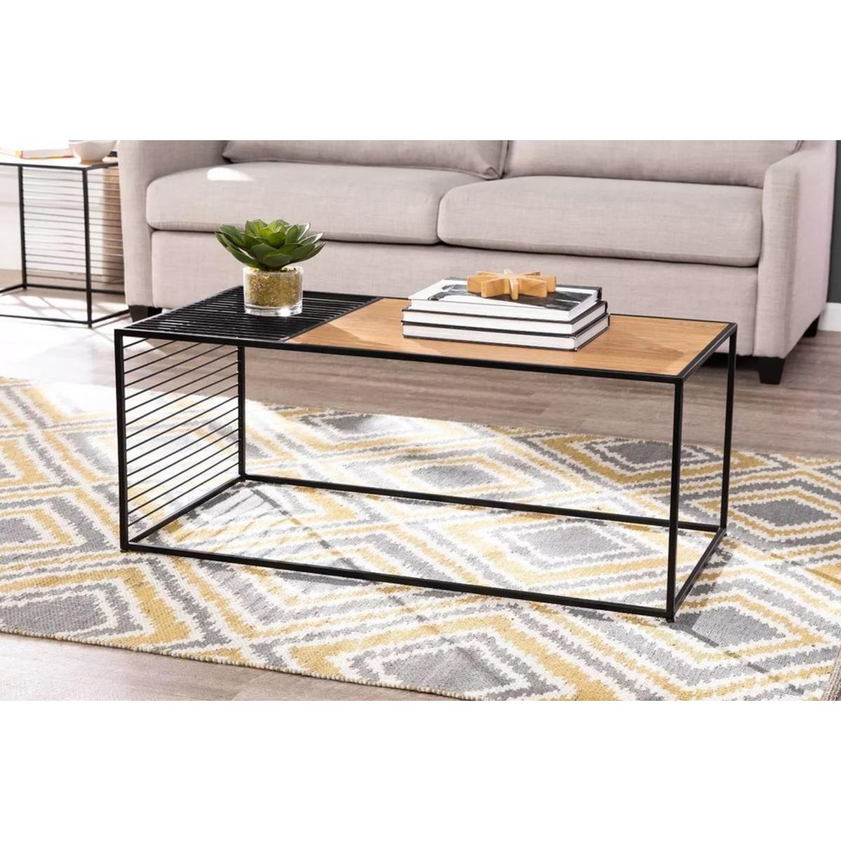 Dekopratik Hodge Coffee Table, Dark Wood & Black – image 2