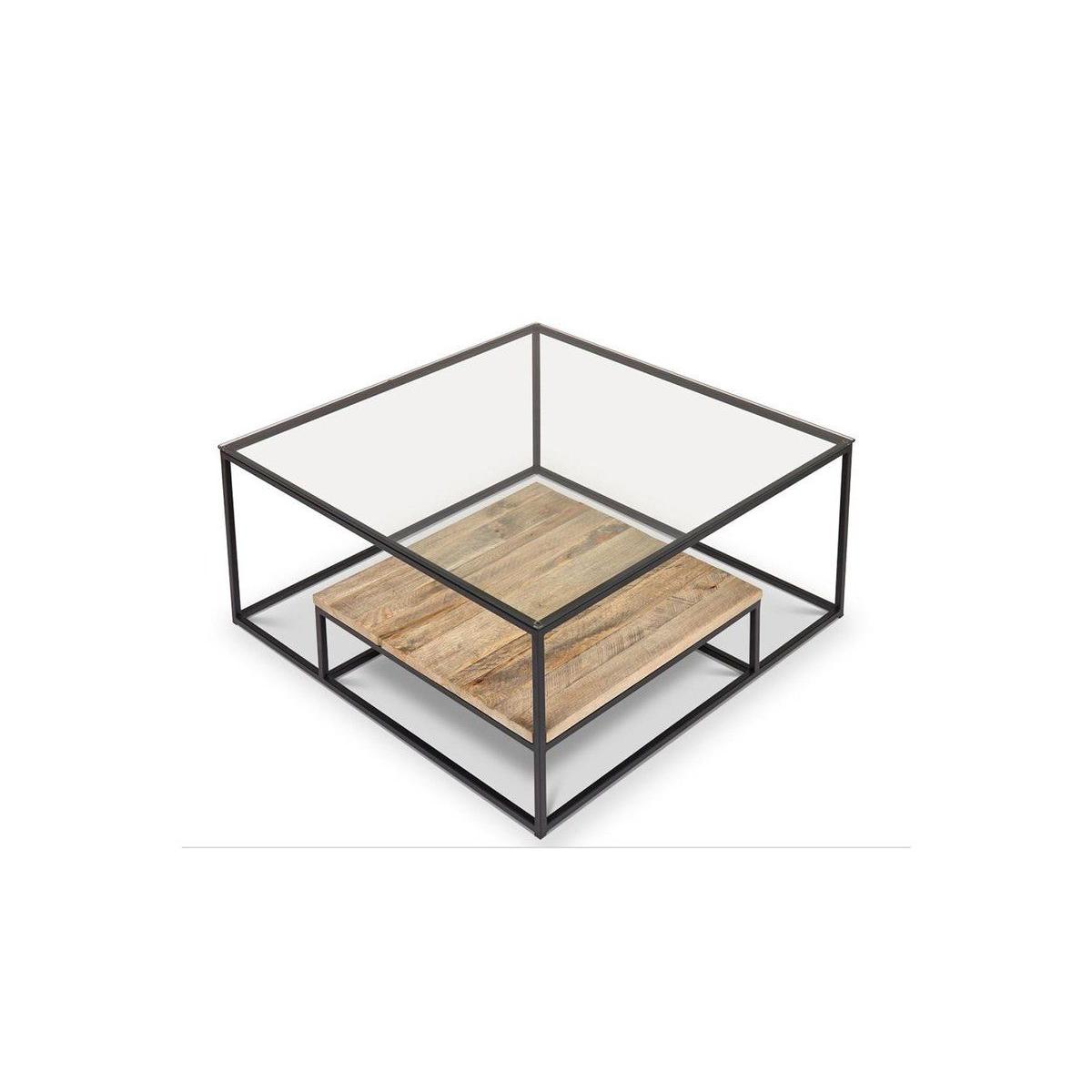 Drual Coffee Table, Black & Dark Wood – image 2