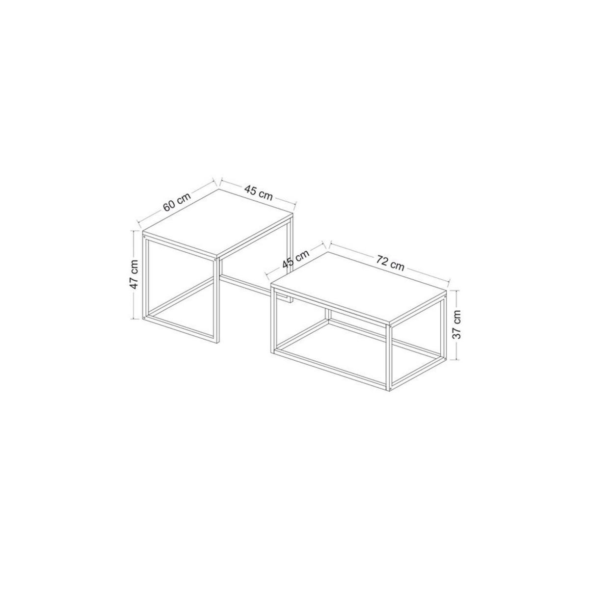 Leka Modern Coffee Table, Light Wood & Black – image 7
