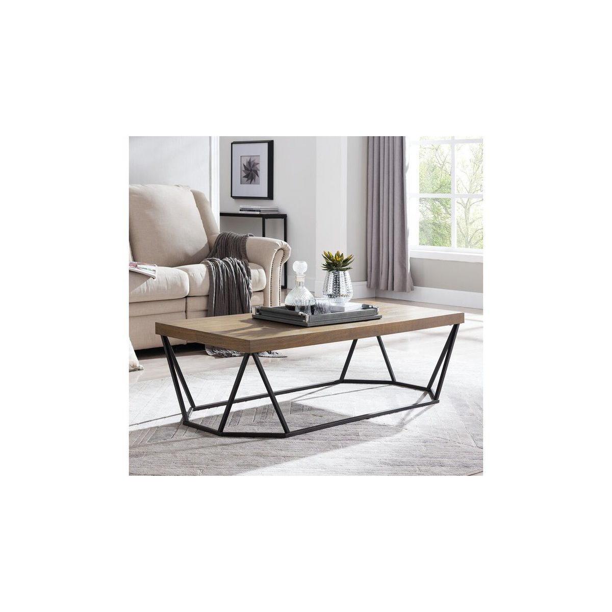 Genix Coffee Table, Black & Light Wood – image 4