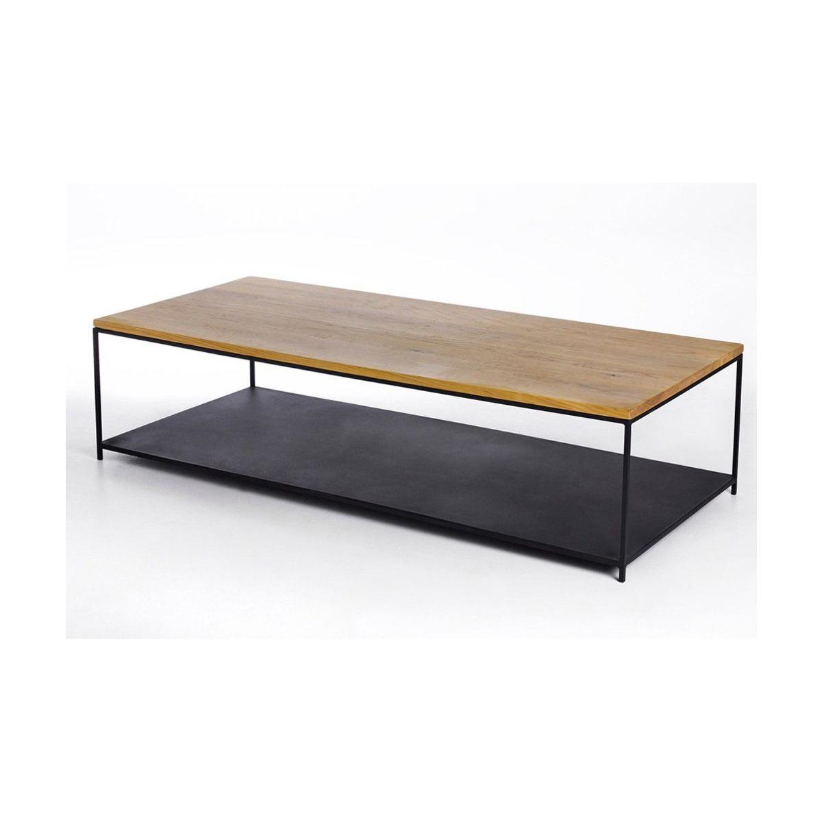 Gree Two Tier Coffee Table, Light Wood & Black – image 2