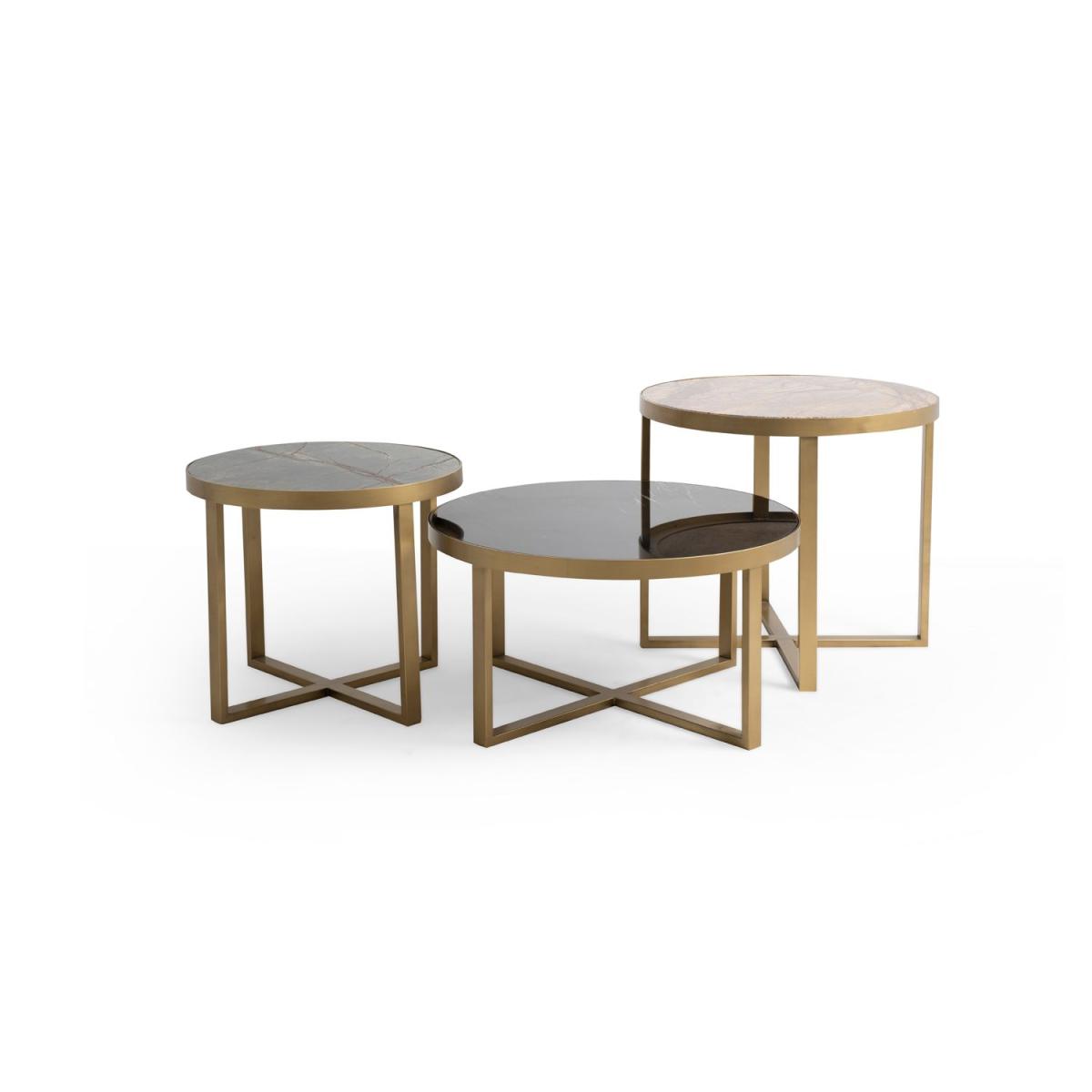Pro Marble Coffee Table Set, Natural & Black & Grey – image 4
