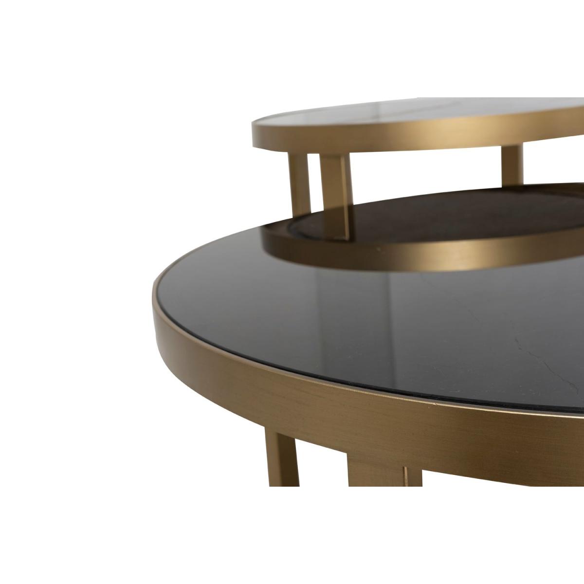 Pro Marble Coffee Table Set, Natural & Black & Grey – image 5